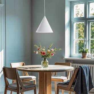 Cono hanglamp, wit, Ø 25 cm, staal, 1-lamp wit mat