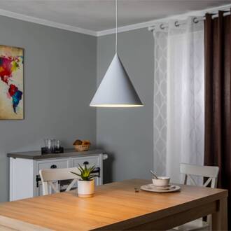 Cono hanglamp, wit, Ø 32 cm, staal, 1-lamp wit mat
