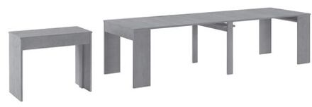 Console Eetting Table, 50x90x75 Cm Uitbreidbaar Tot 302 Cm, 14 Diners, Cement