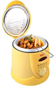 Constante Temperatuur Friteuse Huishoudelijke Kleine Koekenpan Smart Kleine Elektrische Friteuse Mini Enkele Cilinder Provincie Koekenpan U Tiao geel