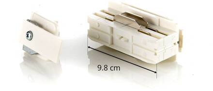 contactblok voor montagerail, wit
