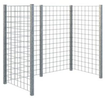 Containerscherm stalen traliewerk - gegalvaniseerd - 89 x 173,5 x 147 cm Grijs