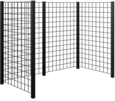 Containerscherm stalen traliewerk - zwart - 89 x 173,5 x 147 cm