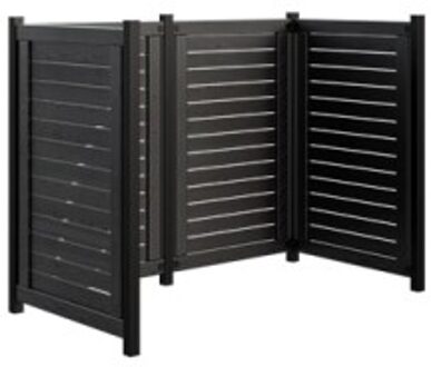 Containerscherm vuren dubbel - Lund zwart 85 x 165 x 124 cm