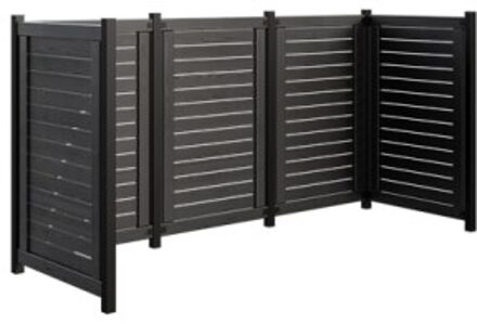 Containerscherm vuren - Lund zwart 85 x 245 x 124 cm