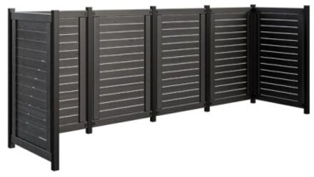 Containerscherm vuren - Lund zwart 85 x 325 x 124 cm