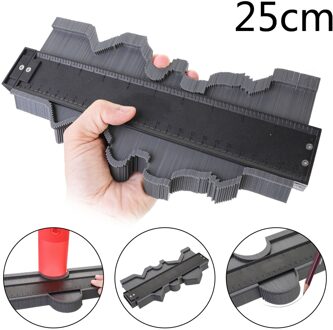 Contour Gauge Plastic Profiel Kopie Contour Meters Standaard Hout Markering Tool Betegelen Laminaat Tegels Gereedschap Profiel Meetinstrumenten 25cm grijs
