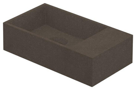 Contra fontein vierkant zonder kraangat met aflegplateau rechts 40 x 22 x 10 cm, quartz beton