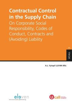 Contractual control in the supply chain - Boek Louise Vytopil (9462365911)