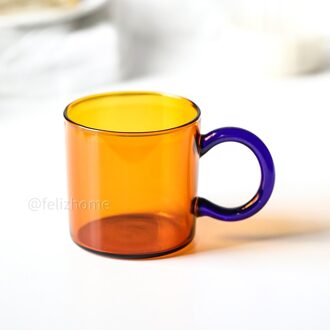 Contrast Kleur Hittebestendig Glas Mok Opknoping Oor Koffie Cup Kantoor Huishoudelijke Water Cup Hoge Temperatuur Weerstand amber cup