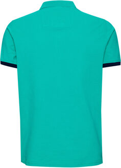 Contrast Polo Piqué Shirt Normale Pasvorm Groen - M