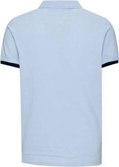 Contrast Polo Piqué Shirt Normale Pasvorm Lichtblauw - XL