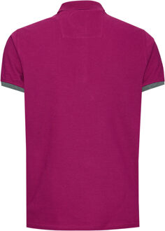 Contrast Polo Piqué Shirt Normale Pasvorm Paars - 2XL