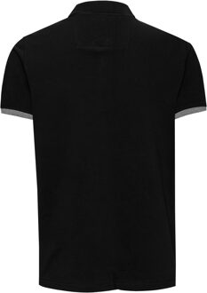 Contrast Polo Piqué Shirt Normale Pasvorm Zwart/Donkergrijs - M