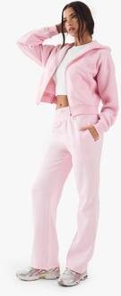 Contrast Script Jogger Met Dubbele Tailleband En Rechte Pijpen, Pink