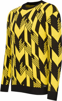 Contrasterende fijngebreide trui met ronde hals Geel - 2XL