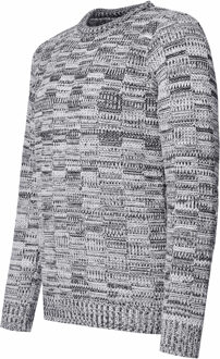 Contrasterende grove trui met ronde hals Grijs - 3XL