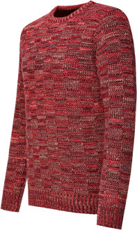 Contrasterende grove trui met ronde hals - maat 3XL Rood