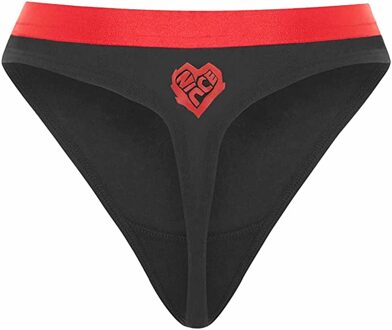 Contrasterende Tailleband Zwart Dames Hart String Ondergoed 211 2 15 08 0043 Zwart/rood