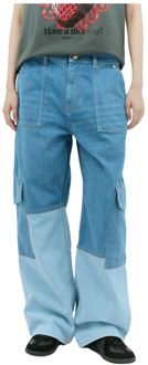 Contrastpanel Jeans Ganni , Blue , Dames - W25,W27,W30,W24,W29,W26,W28