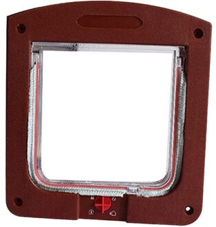 Controleerbaar Huisdier Entry En Exit Deur Kat Veilig Gat Deur Dierbenodigdheden Size Wit bruin