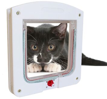 Controleerbaar Huisdier Entry En Exit Deur Kat Veilig Gat Deur Dierbenodigdheden Size Wit