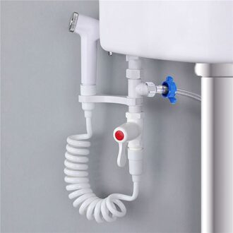 Controles Water Druk Handheld Bidet Sproeier Set Voor Toile Intrekbare Voorjaar Slang Adapter Beugel Schakelaar Schoonmaken Tool