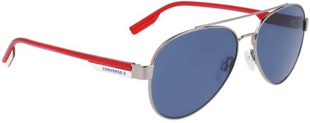 Converse Aviator Zonnebril Metalen Frame Rood Accenten - maat Middelblauw