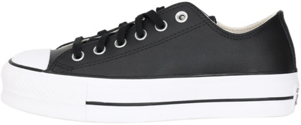 Converse Chuck Taylor All Star Lift Ox Lage sneakers - Leren Sneaker - Dames - Zwart - Maat 37,5