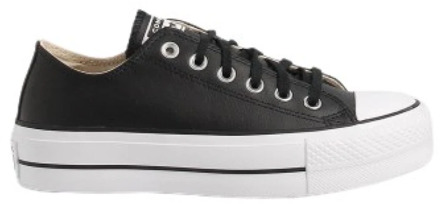 Converse Chuck Taylor All Star Lift Ox Lage sneakers - Leren Sneaker - Dames - Zwart - Maat 38