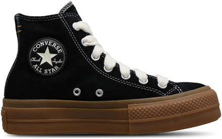 Converse Ctas Lift Platform High Sneakers Dames - Zwart - Maat 39 - Suède Black