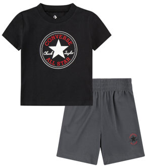 Converse Set T-shirt en shorts zwart/grijs - 80