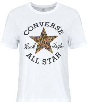 Converse T-shirt Korte Mouw Converse ANIMAL PRINT INFILL STANDARD FIT TEE" Wit - S, M, L, XS