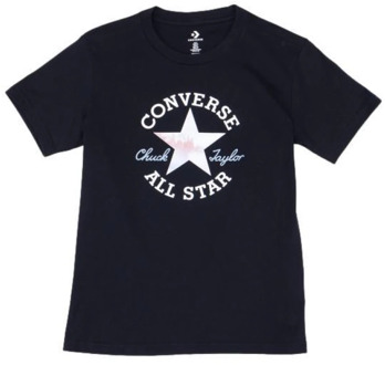 Converse Zwart Logo Print T-shirt Converse , Black , Dames - L,S,Xs