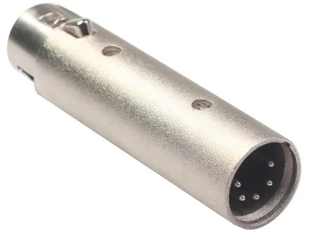 Converter 3 Pin XLR Female To 5 Pin XLR Male Connector Adapter For Camcorder DMX Signal Light