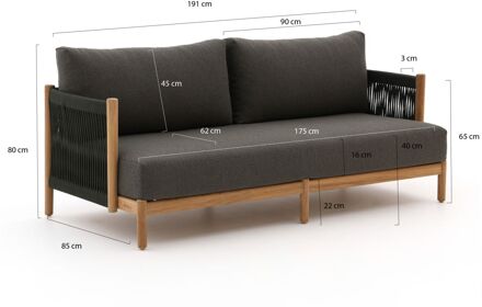 Convivia lounge tuinbank 2-zits 191cm - Laagste prijsgarantie! Bruin