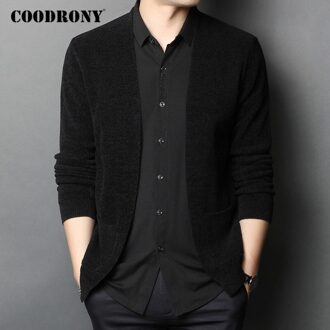 Coodrony Vest Mannen Streetwear Mode Kraag Vesten Wollen Jas Herfst Winter Aankomst Trui Mannen C1106 XL