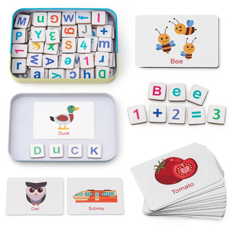 Coogam Wooden Magnetic Letters and Numbers Toys,Fridge Magnets ABC Alphabet Word Flash Cards Spelling Counting Study Toy for Kid