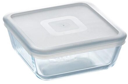 Cook & Freeze Schaal Vierkant met Deksel 20 x 20cm Transparant