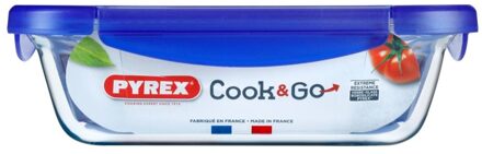 Cook & Go Schaal Rechthoek - Inclusief Deksel - Borosilicaatglas - 1,7 liter - Transparant