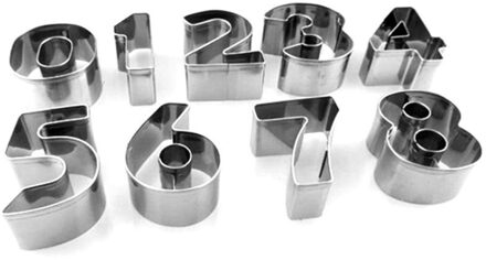 Cookie Cutters Mallen 9 Stks/set 0-8 Arabische Cijfers Leuke Candy Biscuit Rvs Mold Diy Bakken Tools