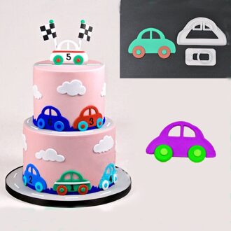 Cookie Mold 2 Stks/partij Leuke Auto Cakevorm Gebak Fondant Plastic Mold Voor Cake Cupcake Decoratie Keuken Bakvorm Car