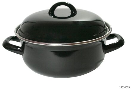 Cooking Emaille Braadpan - ø 24 cm / 4 liter Zwart