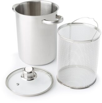 Cooking Pastapan / Aspergepan - RVS - ø 16 cm / 4.0 liter Zilverkleurig