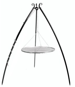 CooKking Grill Tripod Roestvrij Staal Rooster 70 cm Zwart