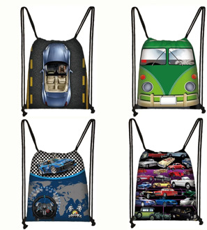 Cool Car / Van Print Drawstring Bag Women Men Travel Bags Teenager Fashion Backpack Ladies Storage Bags Kids Bookbag