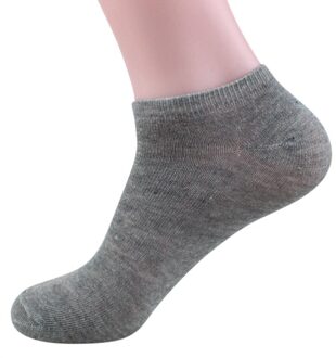 Cool Elastische Outdoor Bamboevezel Heren Sport Sokken Loafer Liner Low Cut No Show Zwarte Boot Sokken. Grijs