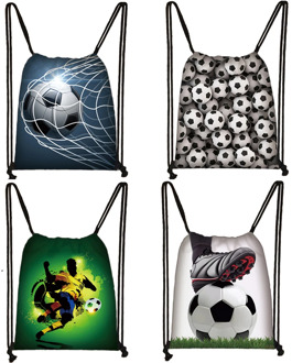 Cool Footbally / Soccerly Print Drawstring Bag Men Fashion Storage Bag Teenager Boy Casual Backpack Travel Bags Bookbag Gift