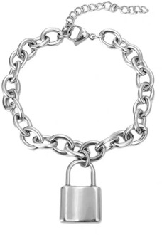 Cool Lock Chain Cross Punk Rock Adjustable Bracelet Long Chain Alloy Stainless Metal Line for Women Men Jewelry Party