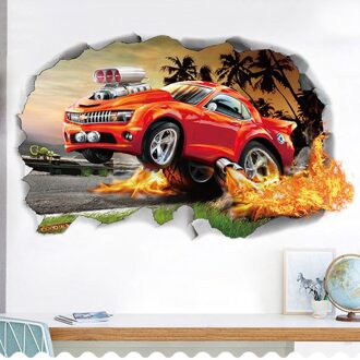 Cool Motor Rider Behang 3D Offroad Auto Muurstickers Slaapkamer Student Geef Nooit Motivatie Woord Art Decals Studie Sticker PC7256-2